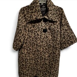 Luii Leopard Print Cape Coat